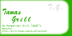 tamas grill business card